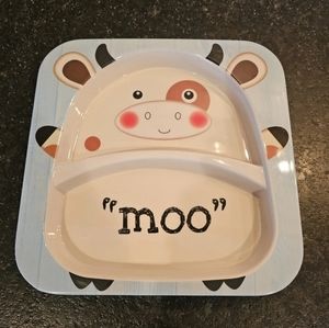 Citrea Grove "Moo" children's sectioned plate